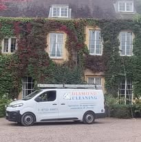 The branded Diamond Cleaning van parked outside a job