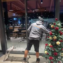 Cafe windows at Christmas