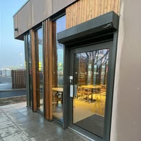 Spotless glass entrance door
